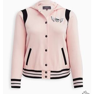 TORRID Pink Varsity Bomber Fleece Jacket 💀